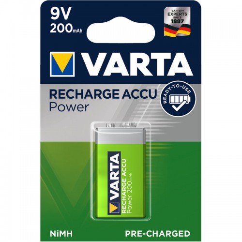 Varta Recharge Accu Power Μπαταρία 9V Ni-MH 200mAh 1τμχ