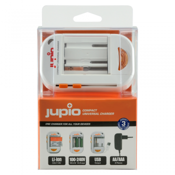 Jupio Compact Universal Charger Li-ion + AA/AAA + USB Φορτιστές Li-ion