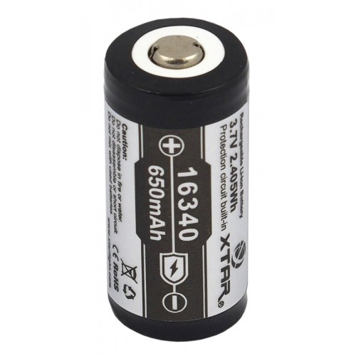 XTAR Μπαταρία 16340 Li-ion 650mAh 1τμχ