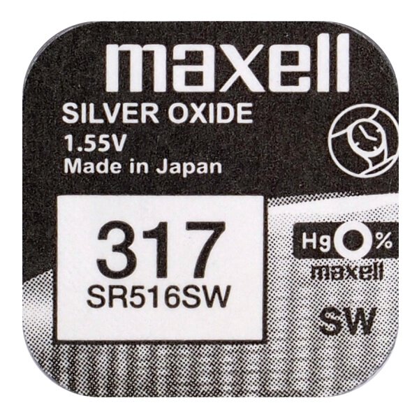 Maxell Mini Silver Battery 317/SR516SW 1.55V 1τμχ Μπαταρίες Λιθίου ( Κουμπιά )