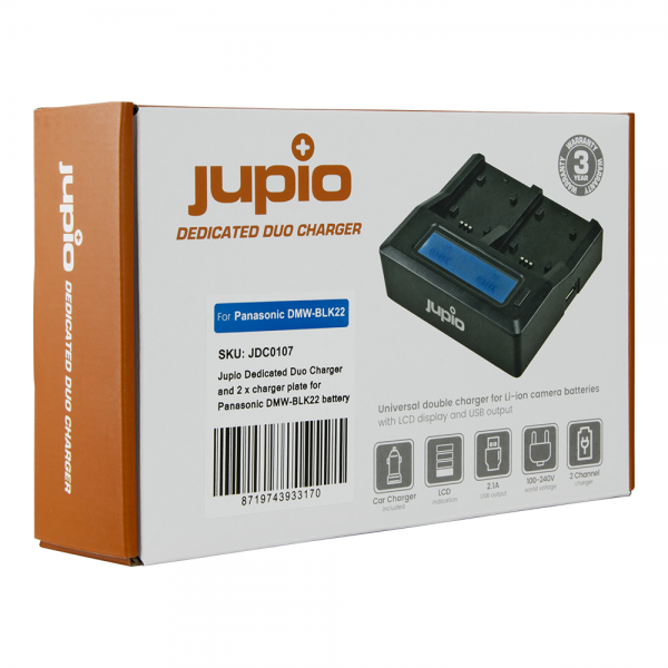 Jupio Dedicated Duo Charger for Panasonic DMW-BLK22 Φορτιστές Φωτογραφικών μηχανών Panasonic