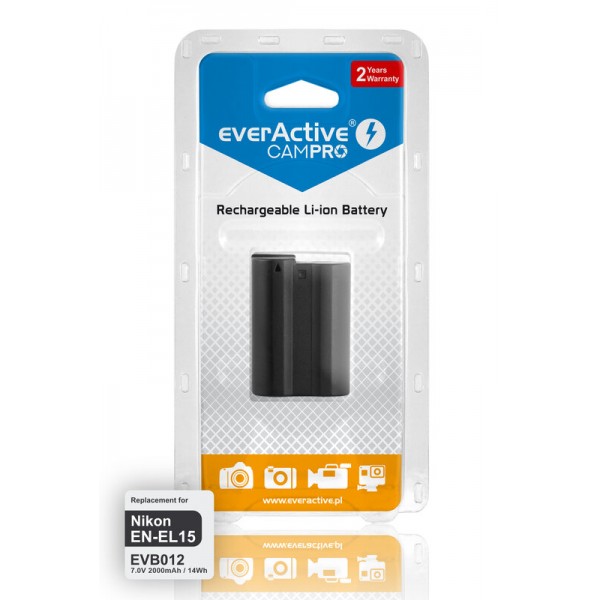 everActive camPRO Μπαταρία EN-EL15A για Nikon 2000 mAh Μπαταρίες Φωτ.μηχανών για Nikon