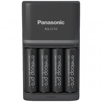 Panasonic Eneloop Charger BQ-CC55E + 4 x R6/AA Eneloop PRO 2500mAh
