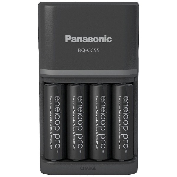 Panasonic Eneloop Charger BQ-CC55E + 4 x R6/AA Eneloop PRO 2500mAh