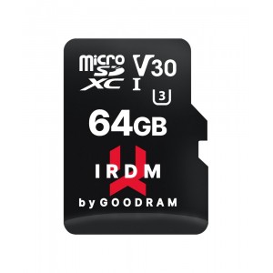 GOODRAM 64GB IRDM M3AA V30 U3 microSD Memory Card + SD Adapter