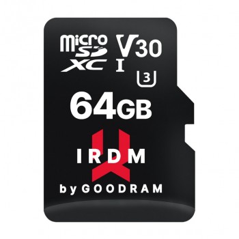GOODRAM 64GB IRDM M3AA V30 U3 microSD Memory Card + SD Adapter Micro SD Card