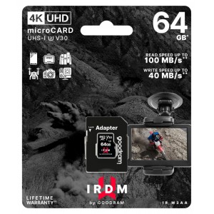 GOODRAM 64GB IRDM M3AA V30 U3 microSD Memory Card + SD Adapter