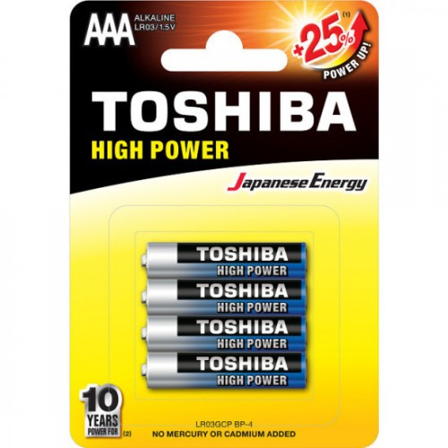 Toshiba High Power Αλκαλικές Μπαταρίες AAA 1.5V 4τμχ 