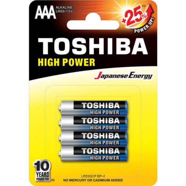Toshiba High Power Αλκαλικές Μπαταρίες AAA 1.5V 4τμχ  Μπαταρίες Αλκαλικές