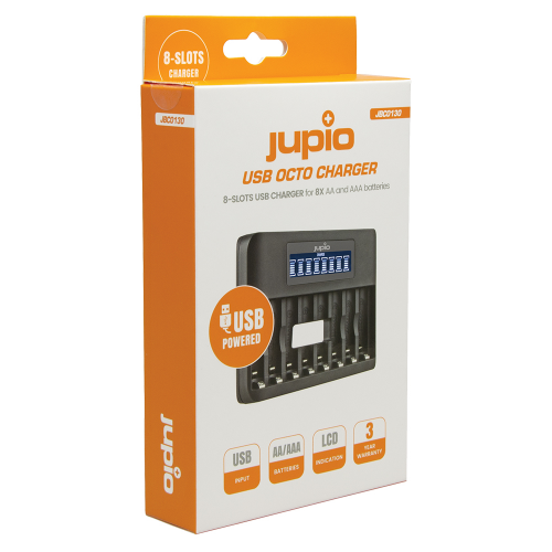 Jupio USB Octo Charger for 8 AA and AAA batteries