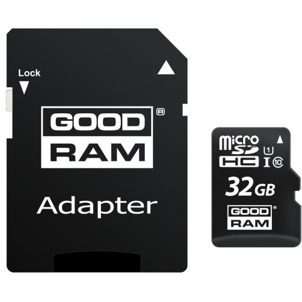 GOODRAM microSDHC 32GB Class 10 UHS-I + SD Adapter GOODRAM microSDHC 32GB Class 10 UHS-I + SD Adapter