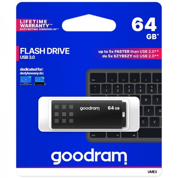 GoodRam Pendrive USB 3.0 UME3 64GB Flash Drive GoodRam Pendrive USB 3.0 UME3 64GB Flash Drive
