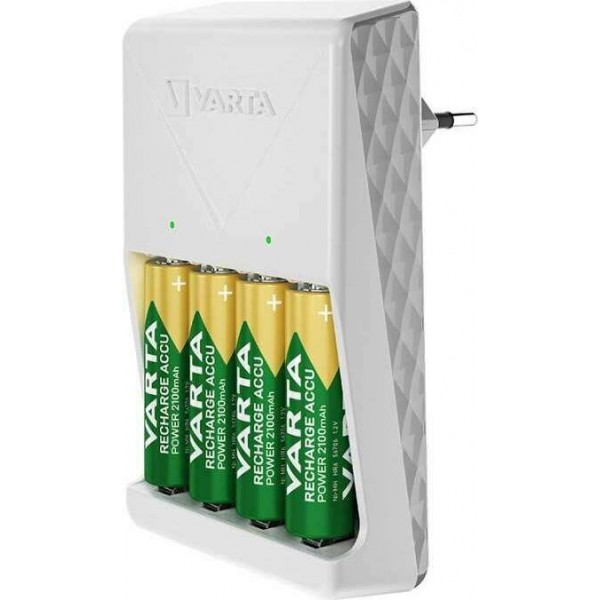 Varta Plug Charger φορτιστής set με 4 μπαταρίες AA 2100mAh Φορτιστές 1.2V AA-AAA 