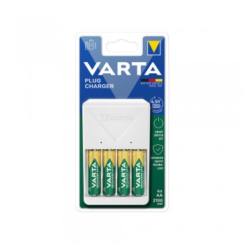Varta Plug Charger φορτιστής set με 4 μπαταρίες AA 2100mAh Φορτιστές 1.2V AA-AAA 