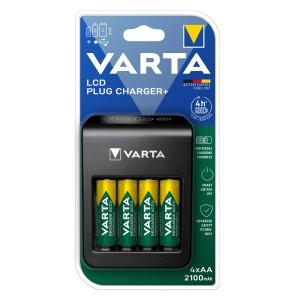 Varta LCD Pug Charger+ incl. 4 batteries 2100 mAh AA