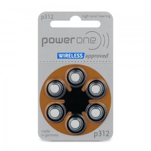 Power One SAB Varta 312 hearing aid batteries 6 pcs