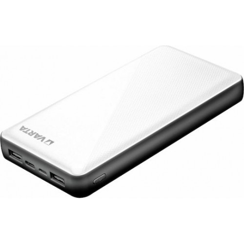 Varta Energy Power Bank 20000mAh με 2 Θύρες USB-A και Θύρα USB-C Λευκό