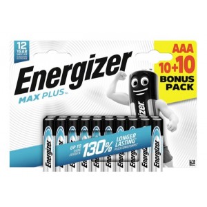 Energizer Max Plus Αλκαλικές Μπαταρίες AAA 1.5V 20τμχ