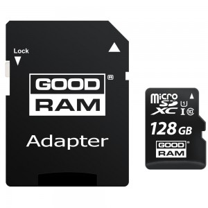 GOODRAM microSDXC 128GB Class 10 UHS-I + SD Adapter