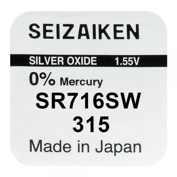 Seizaiken / SEIKO 315 / SR716SW / SR67 silver (Watch) battery 1τμχ 