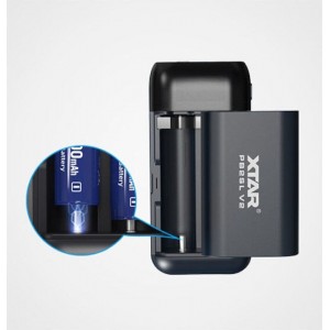 Xtar PB2SL V2 Φορτιστής 2 Μπαταριών Li-ion Μεγέθους 18650/21700