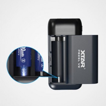 Xtar PB2SL V2 Φορτιστής 2 Μπαταριών Li-ion Μεγέθους 18650/21700 Φορτιστές Μπαταριών Li-ion & Ni-Mh