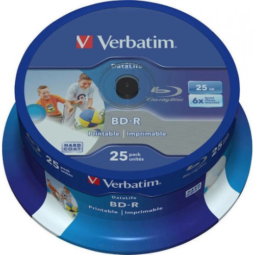 Verbatim Εγγράψιμα BD-R 6x 25GB Cake Box 25τμχ 