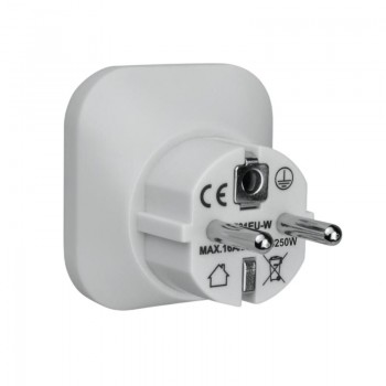 Europe Travel Adapter DPM White  USB Καλώδια - Αντάπτορες Πρίζας