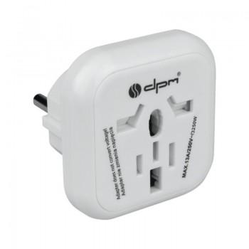 Europe Travel Adapter DPM White  USB Καλώδια - Αντάπτορες Πρίζας