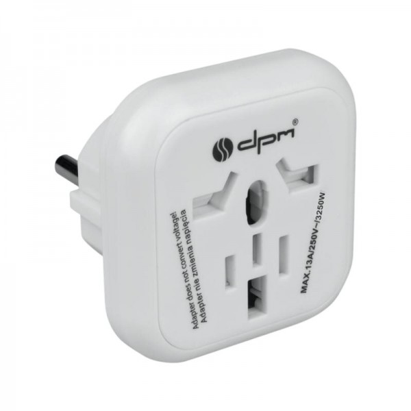 Europe Travel Adapter DPM White  USB Καλώδια - Αντάπτορες Πρίζας