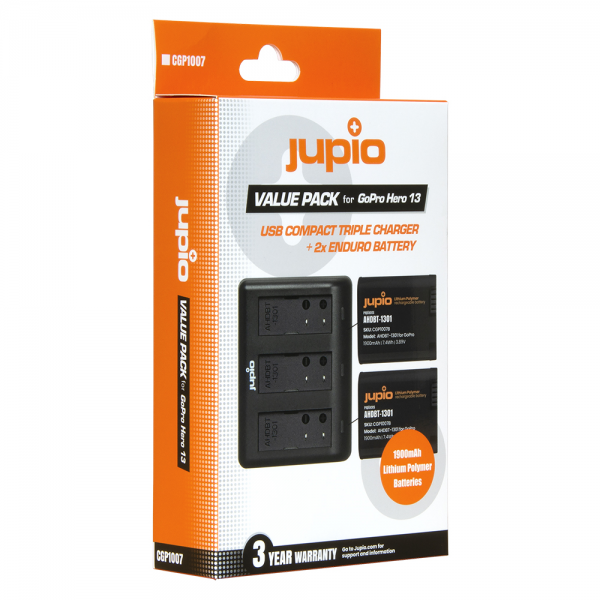 2x GoPro AHDBT-1301 HERO 13 + Compact USB Triple Charger Μπαταρίες βιντεοκάμερας για GoPro Hero 2x GoPro AHDBT-1301 HERO 13 + Compact USB Triple Charger Μπαταρίες βιντεοκάμερας για GoPro Hero