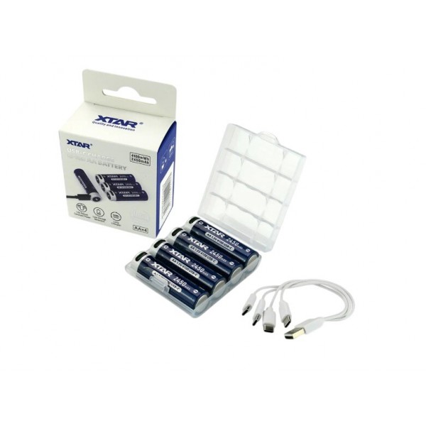 Xtar R6 / AA 1.5V Li-ion 2450mAh Battery with USB-C 4τμχ Μπαταρίες Επαναφορτιζόμενες