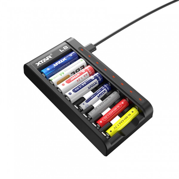 XTAR L8 USB Φορτιστής 8 Μπαταριών Ni-MH/Li-ion 1.5V Φορτιστές Μπαταριών Li-ion & Ni-Mh XTAR L8 USB Φορτιστής 8 Μπαταριών Ni-MH/Li-ion 1.5V Φορτιστές Μπαταριών Li-ion & Ni-Mh