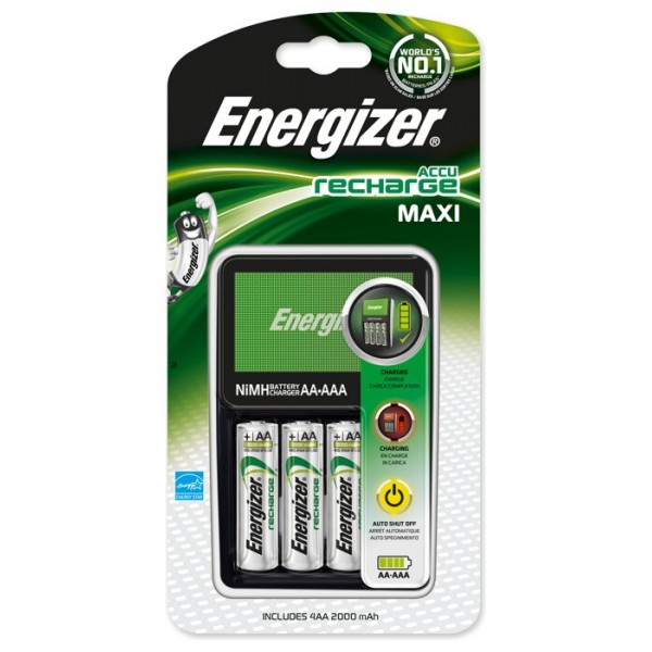 Energizer Maxi Charger + 4 x R6/AA 2000 mAh Energizer Maxi Charger + 4 x R6/AA 2000 mAh