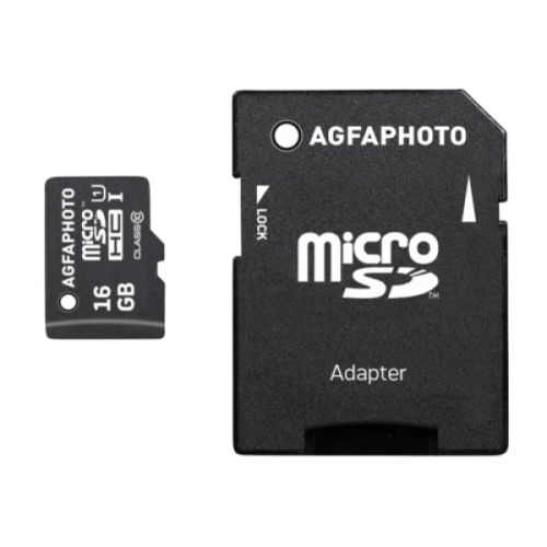 AgfaPhoto Micro SDHC 16GB High Speed C10 UHS-1+ Adapter