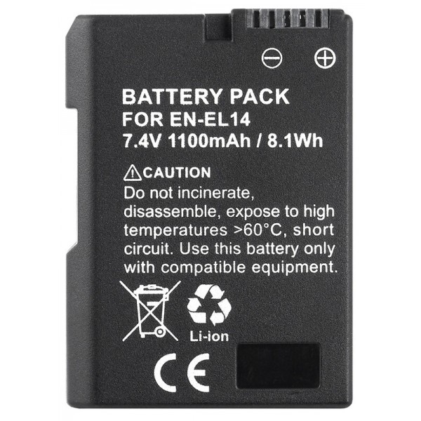 everActive camPRO Μπαταρία EN-EL14 για Nikon 1100 mAh Μπαταρίες Φωτ.μηχανών για Nikon