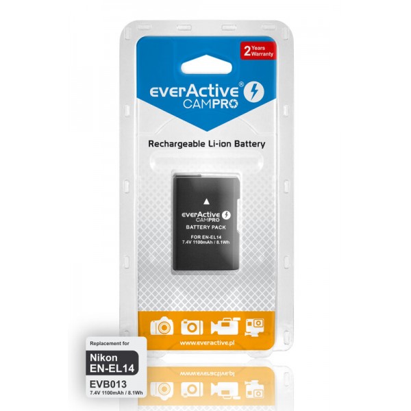 everActive camPRO Μπαταρία EN-EL14 για Nikon 1100 mAh Μπαταρίες Φωτ.μηχανών για Nikon