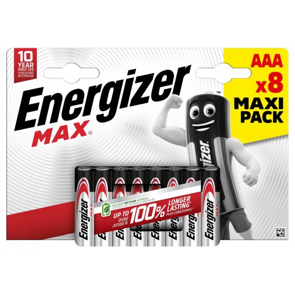 Energizer Max Αλκαλικές Μπαταρίες ΑΑA / LR03 8τεμ  Μπαταρίες Αλκαλικές