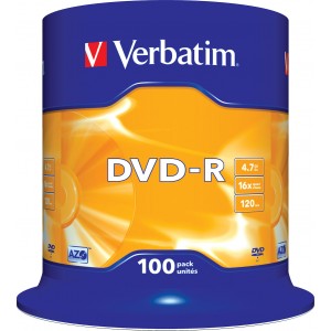 Verbatim DVD-R 16x 4.7GB Cake Box 100τμχ