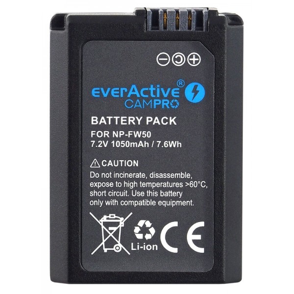 everActive camPRO Μπαταρία NP-FW50 για Sony 1050 mAh Μπαταρίες Φωτ.μηχανών για Sony