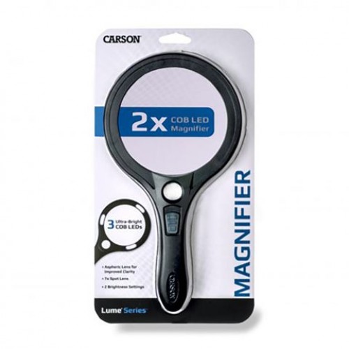 Carson Handheld Magnifier Aspherical 2x110mm AS-95 with LED