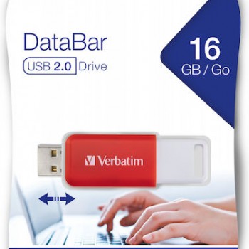 Verbatim DataBar 16GB USB 2.0 Stick Κόκκινο  USB Flash Drives