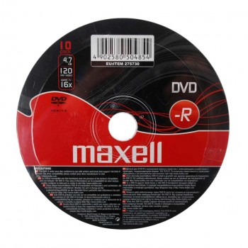 Maxell Εγγράψιμα DVD-R 16x 4.7GB Cake Box 10τμχ DVD /  Blu-ray / CD Discs