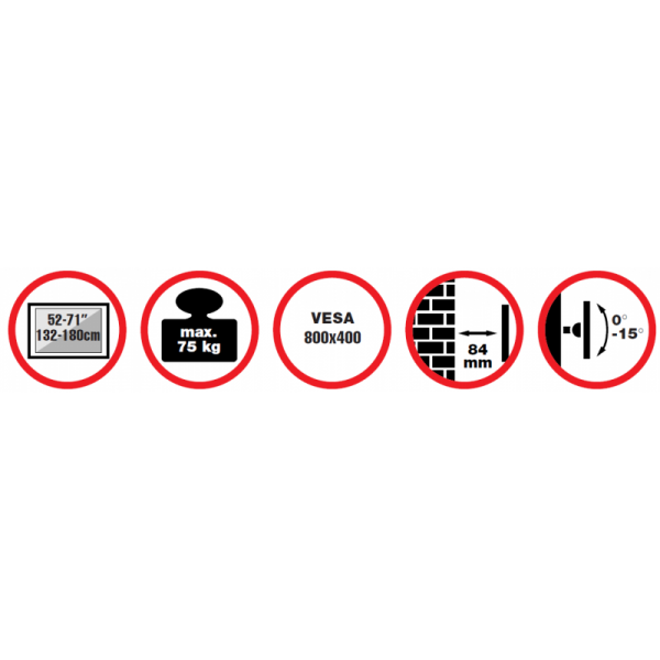 reflecta PLANO Flat 71-15 23085 (52"-71")  Βάσεις Τηλεόρασης Τοίχου