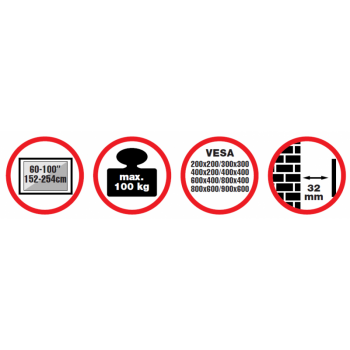 reflecta PLANO Flat 100-9060 23091 (60"-100")  Βάσεις Τηλεόρασης Τοίχου