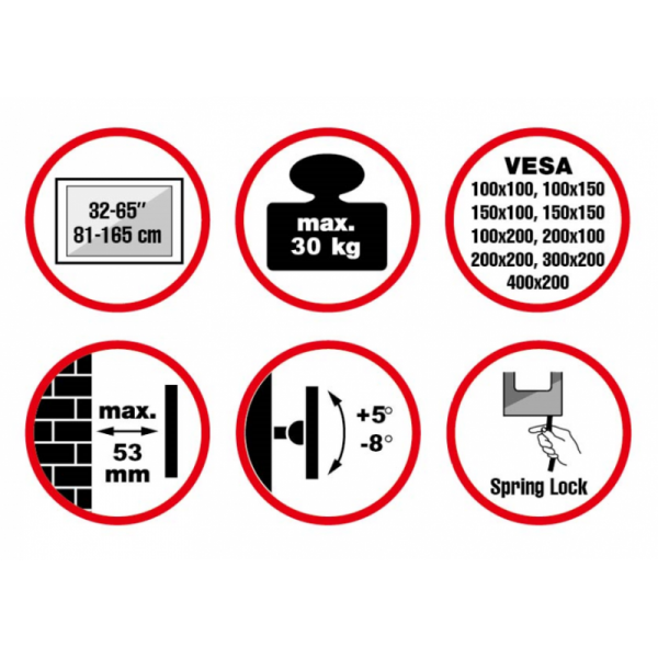 reflecta PLANOLED 65-4020T 23096 (32"-65") Βάσεις Τηλεόρασης Τοίχου