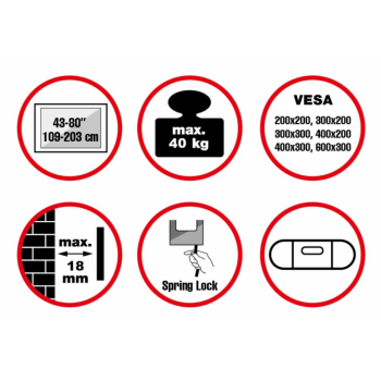 reflecta PLANOLED 80-6030 23097 (43-80") Βάσεις Τηλεόρασης Τοίχου