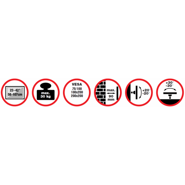 reflecta FLEXO 40-100B black 23110 (10-40") Βάσεις Τηλεόρασης Τοίχου