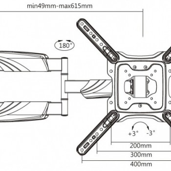 reflecta FLEXO 55-4040T 23117 (23"-55")  Βάσεις Τηλεόρασης Τοίχου