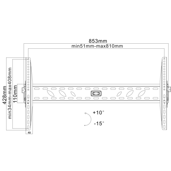 reflecta PLANO Slim 63-8040T 23142 (37-63")  Βάσεις Τηλεόρασης Τοίχου